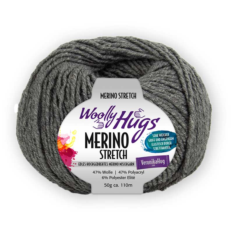 Woolly Hugs Merino Stretch mittelgrau 195