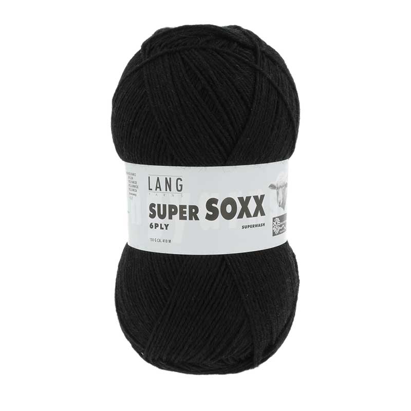 Lang Yarns Supersoxx 6-fach Uni Farbe 0004 schwarz