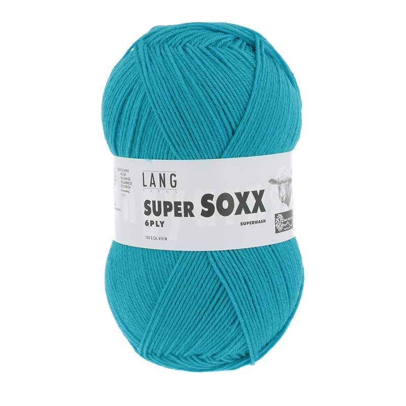 Lang Yarns Supersoxx 6-fach Uni Farbe 0079 tuerkis
