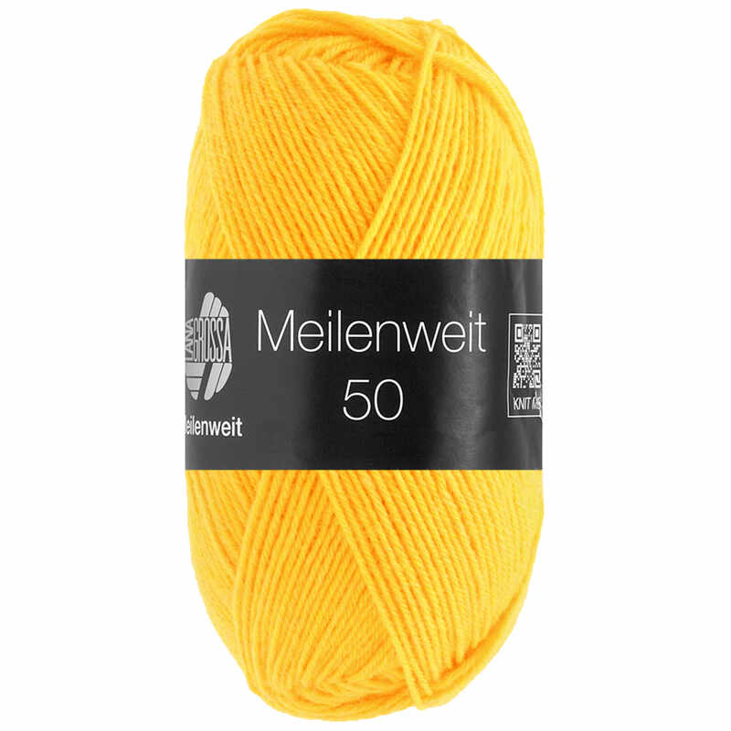 Lana Grossa Meilenweit 50 Uni Farbe 1421 Kanariengelb