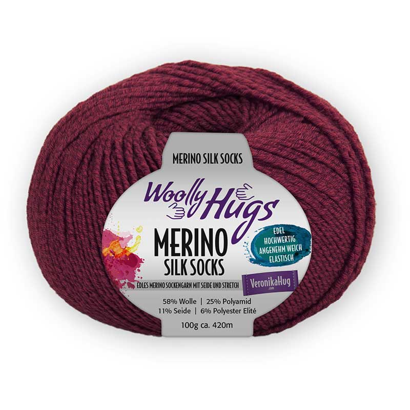 Woolly Hugs Merino Silk Socks bordeaux 238