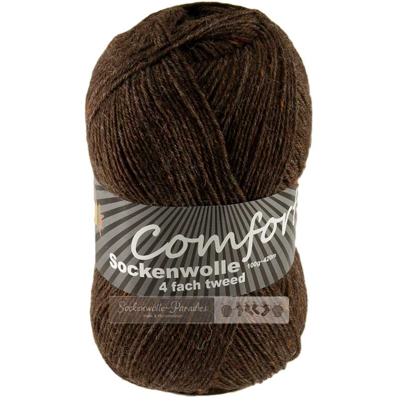Sockenwolle Comfort Tweed Farbe 04 braun tweed
