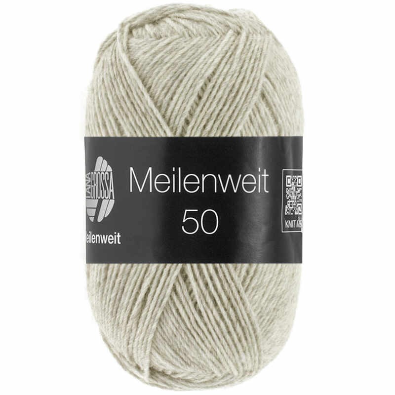 Lana Grossa Meilenweit 50 Uni Farbe 1301 Hellbeige meliert