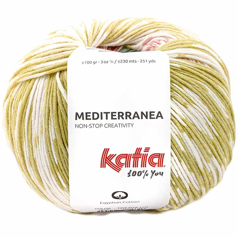 Katia Mediterranea Farbe 307 limone-rosa-wasserblau