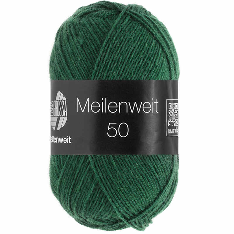 Lana Grossa Meilenweit 50 Uni Farbe 1367 Flaschengrün