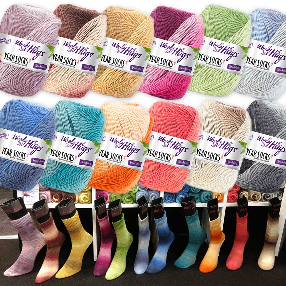 Woolly Hugs Year Socks 12 x 100g Sortiment Monate