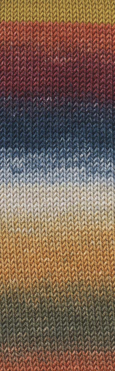 Lang Yarns Merino 120 Dégradé Farbe 0009 blau-orange-ziegel