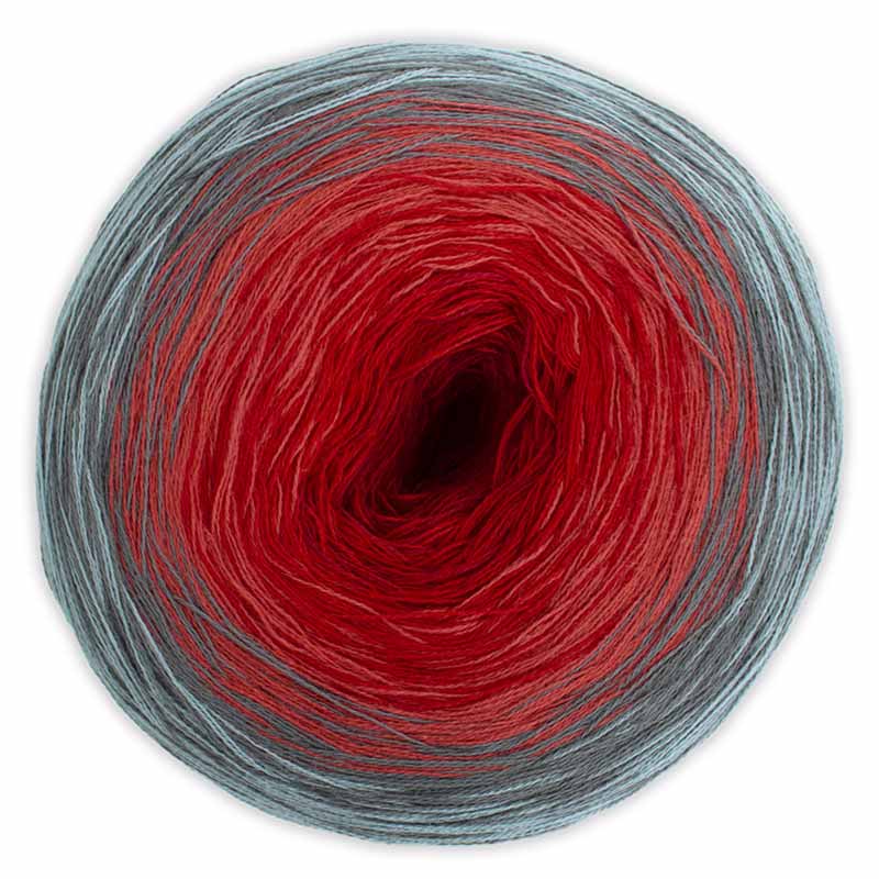 Woolly Hugs Bobbel Cotton XXL Farbe 609 rot-grau