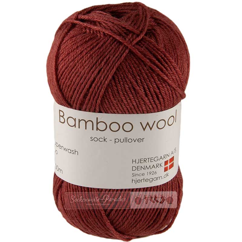 Hjertegarn Bamboo wool Farbe 1426 rotbraun