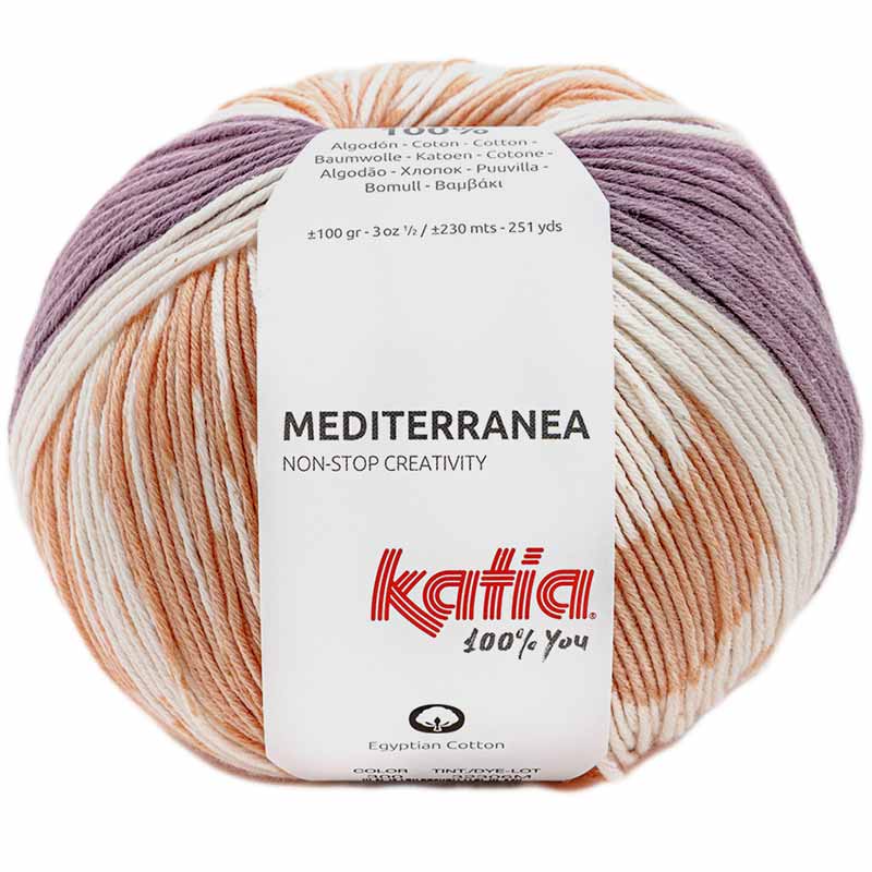 Katia Mediterranea Farbe 300 perlbrombeer-lachs-khaki
