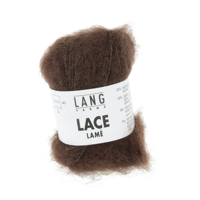 Lang Yarns Lace Lamé Farbe 67 schokolade