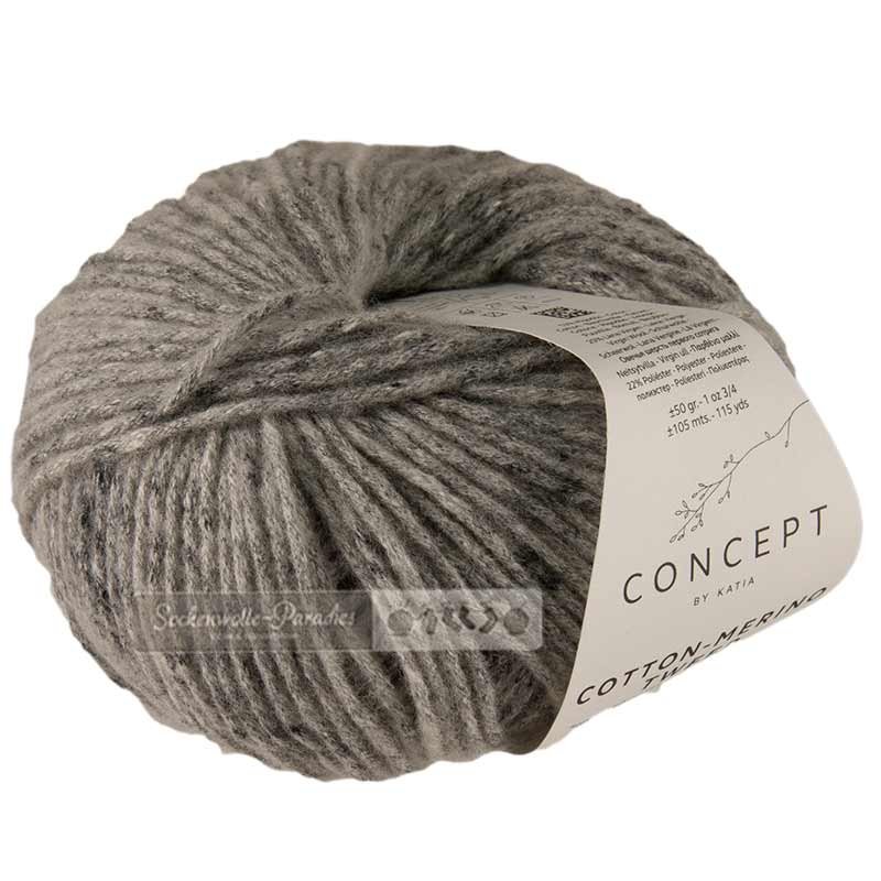 Katia Concept Cotton Merino Tweed Farbe 506 grau