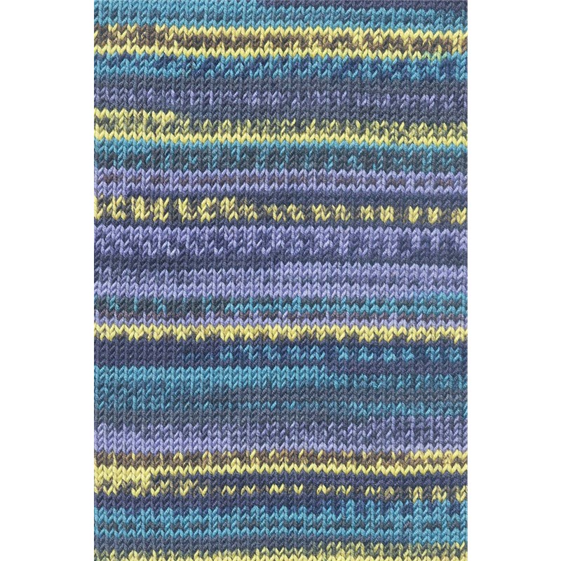 Lang Yarns Merino 120 Color Farbe 0001 violett-gelb-braun-aqua