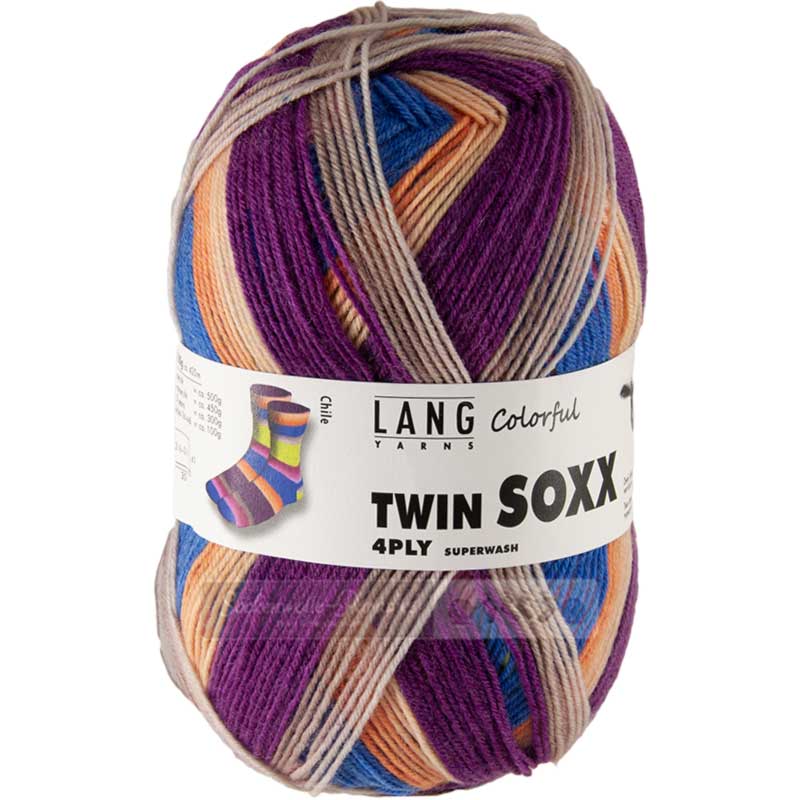 Lang Yarns Twin Soxx Colorful Farbe 318 Chile