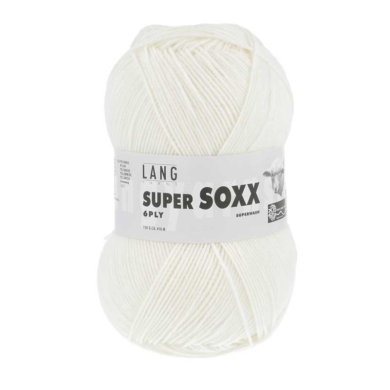 Lang Yarns Supersoxx 6-fach Uni Farbe 0001 weiss