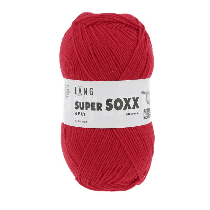 Lang Yarns Supersoxx 6-fach Uni Farbe 0060 rot