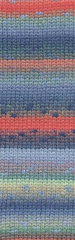 Lang Yarns Wooladdicts Mystery Farbe 11 green-orange-jeans