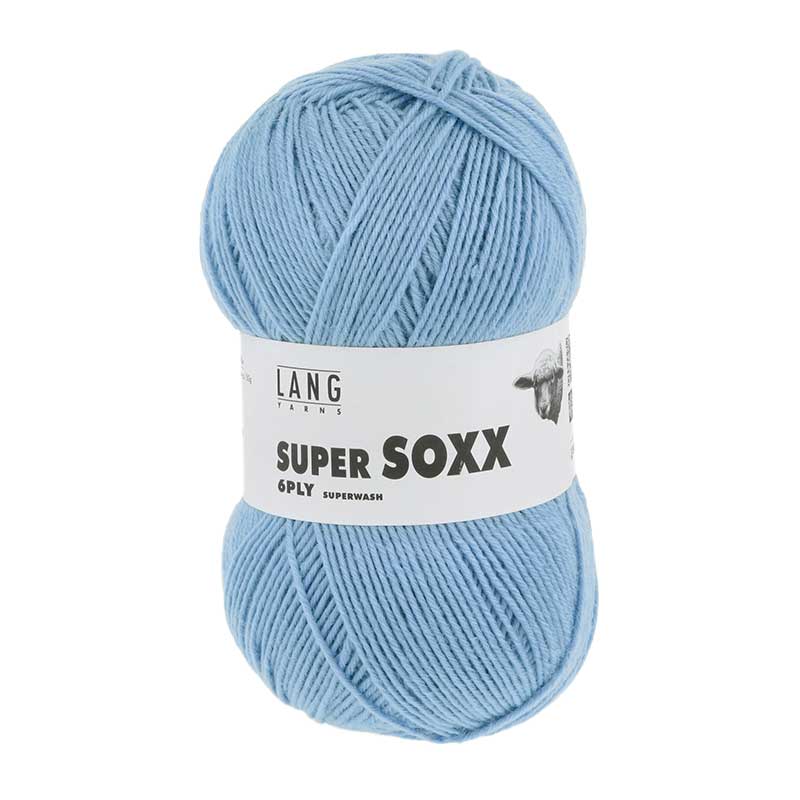 Lang Yarns Supersoxx 6-fach Uni Farbe 0021 himmelblau