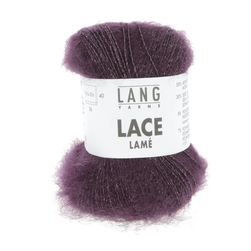 Lang Yarns Lace Lamé Farbe 80 aubergine