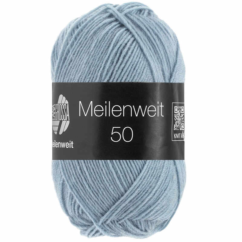 Lana Grossa Meilenweit 50 Uni Farbe 1375 Hellblau