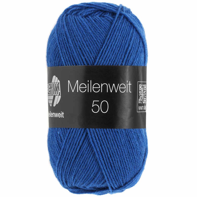 Lana Grossa Meilenweit 50 Uni Farbe 1293 Kobaltblau