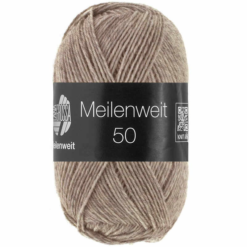 Lana Grossa Meilenweit 50 Uni Farbe 1359 Taupe