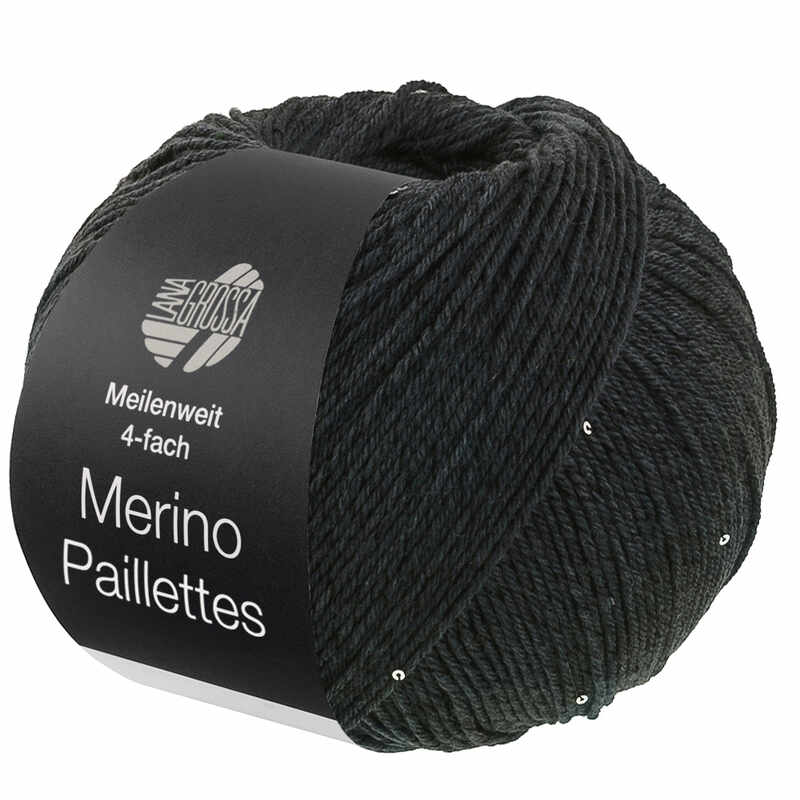 Lana Grossa Meilenweit 100 Merino Paillettes (2305) Anthrazit