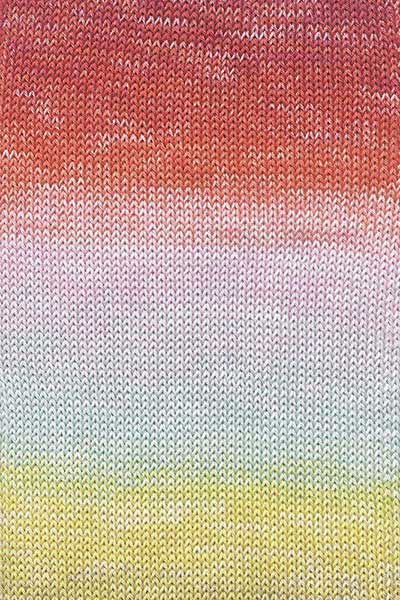 Lang Yarns Quattro Dégradé Farbe 12 gelb-violett-türkis