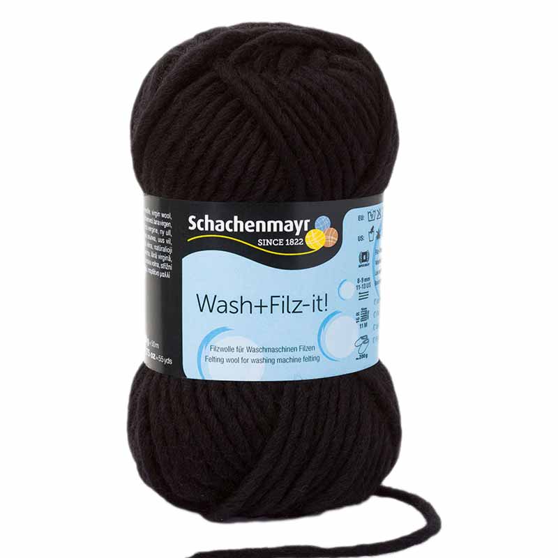 Schachenmayr Wash+Filz-it! Farbe 01 black