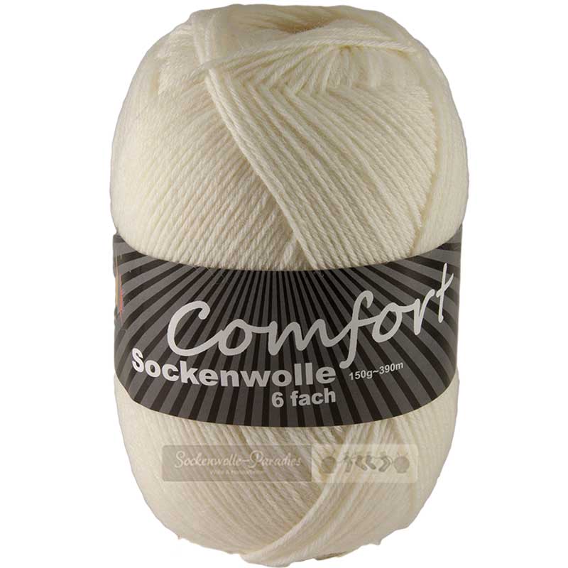 Sockenwolle Comfort 6-fach wollweiss 191