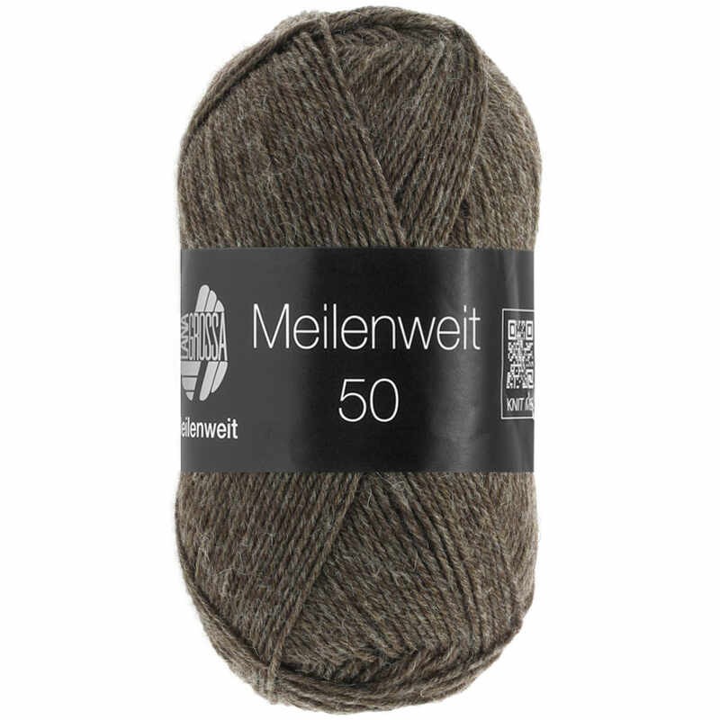 Lana Grossa Meilenweit 50 Uni Farbe 1305 Graubraun