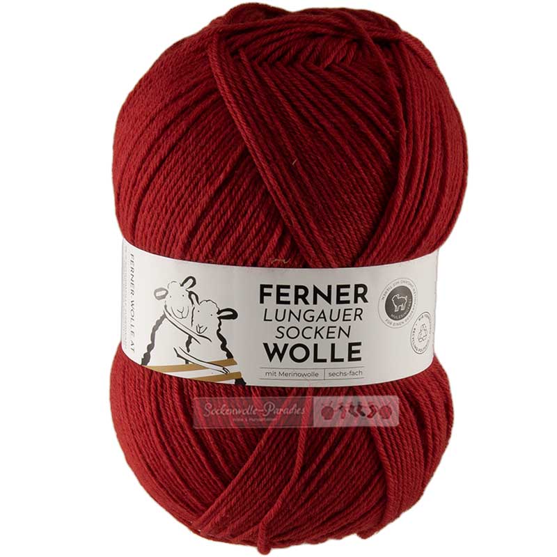 Lungauer Sockenwolle 6-fach uni Farbe 007 rot
