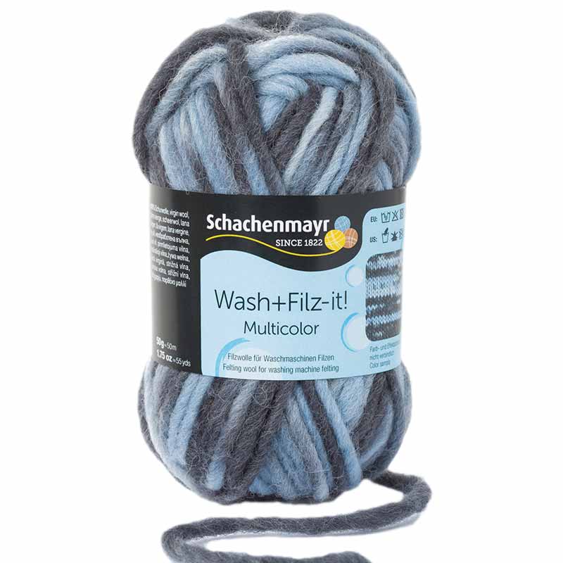 Schachenmayr Wash+Filz-it! Multicolor 246 bleu-graphit duocolor