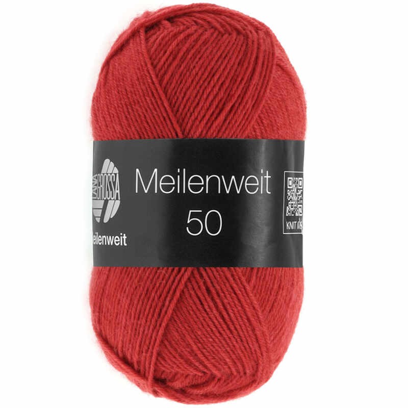 Lana Grossa Meilenweit 50 Uni Farbe 1323 Dunkelrot