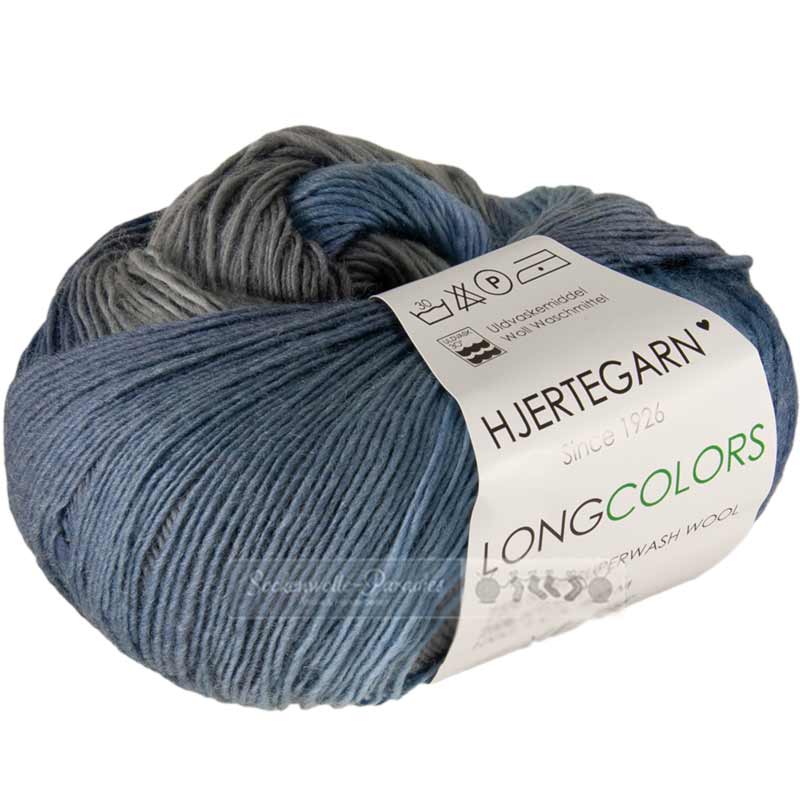 Hjertegarn Long Colors Farbe 604 jeans-blau-grau