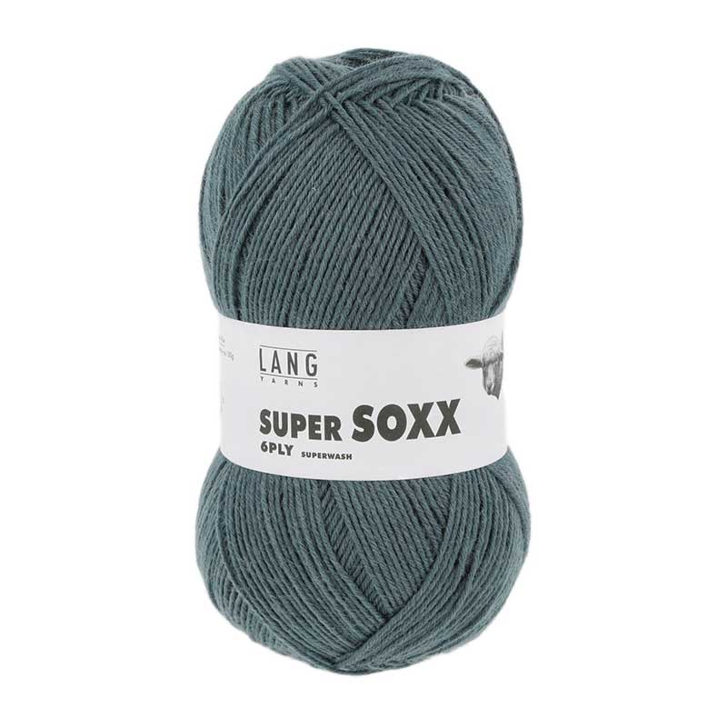 Lang Yarns Supersoxx 6-fach Uni Farbe 0124 graugrün