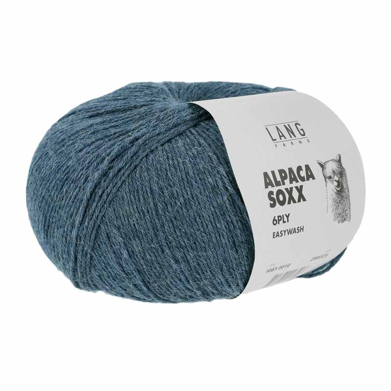 Lang Yarns Alpaca Soxx 6-fach Uni Farbe 0010 blau melange