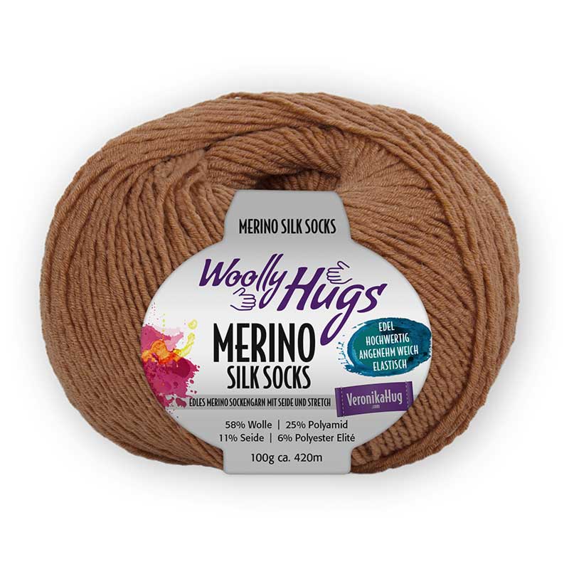 Woolly Hugs Merino Silk Socks camel 208