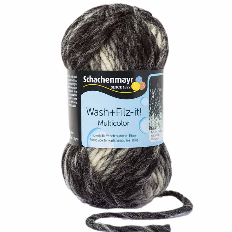 Schachenmayr Wash+Filz-it! Multicolor 209 black-grey color