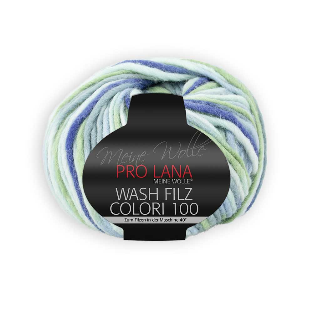 Filzwolle ProLana Wash Filz Colori 100g mint-jeans-gruen Fb. 709