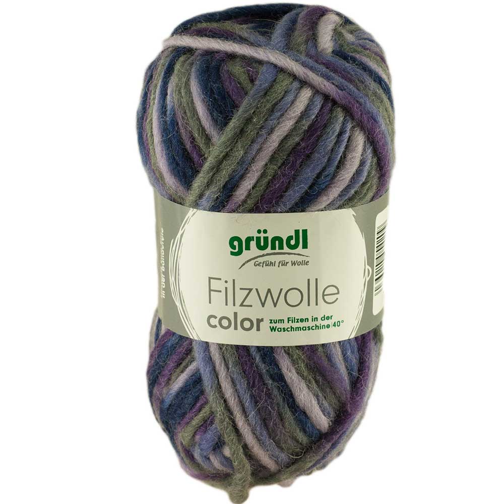 Gruendl Filzwolle Color 50g Fb. 32 steingrau-lila-flieder