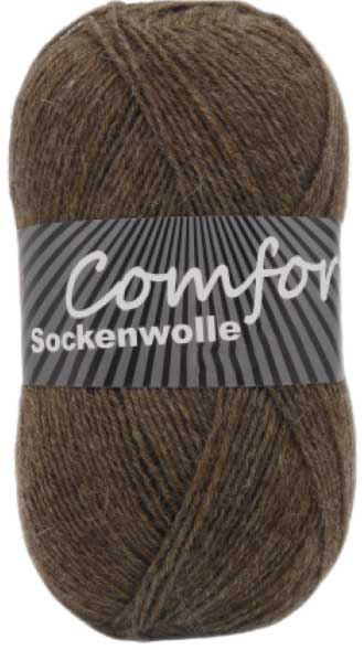 Comfort Sockenwolle uni 8-fach 173 braun melange