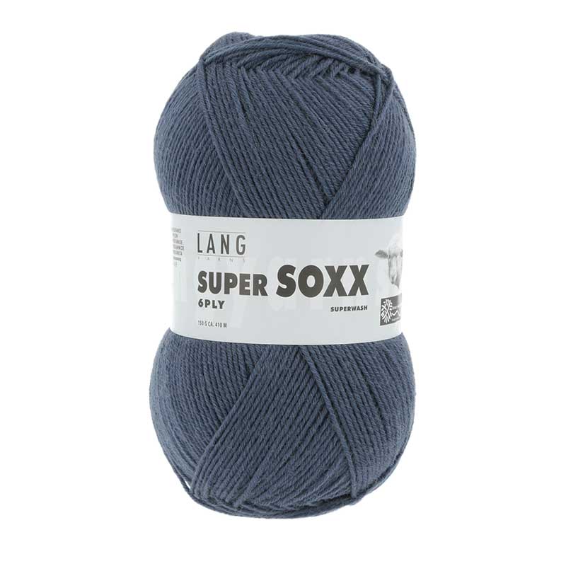 Lang Yarns Supersoxx 6-fach Uni Farbe 0034 jeans