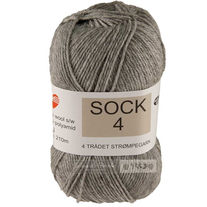 Hjertegarn Sock 4 Farbe 1250 mittelgrau meliert