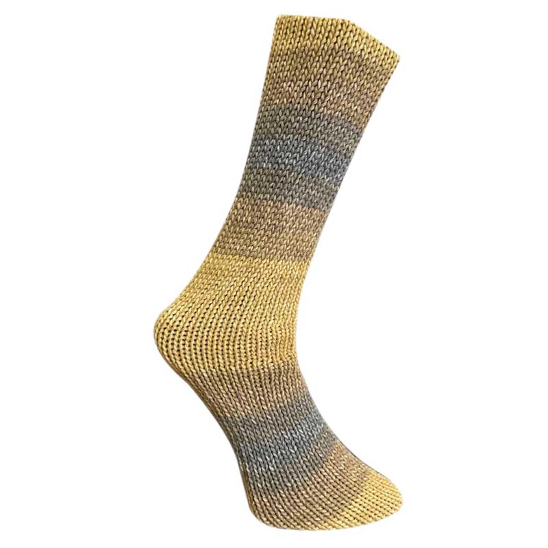 Sockenwolle 8-fach 677-23 gelb grau
