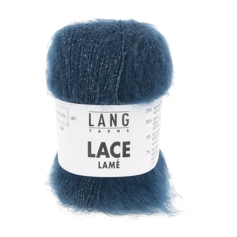 Lang Yarns Lace Lamé Farbe 10 stahlblau