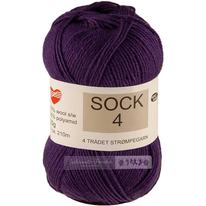 Hjertegarn Sock 4 Farbe 5770 lila