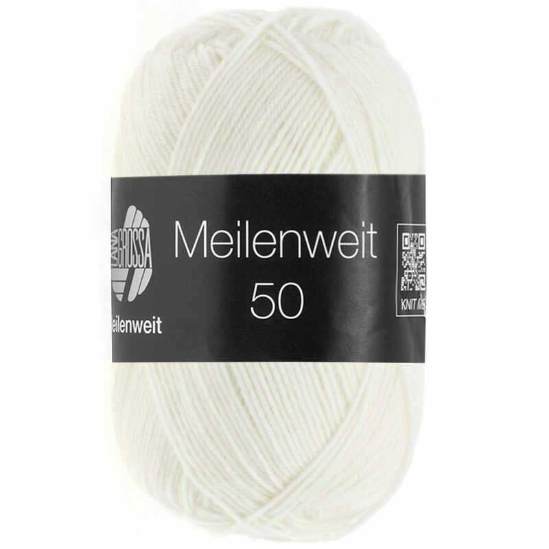 Lana Grossa Meilenweit 50 Uni Farbe 1101 weiss