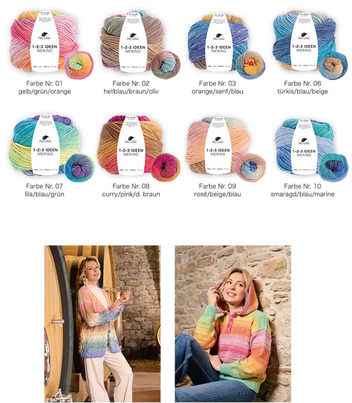 Pro Lana 1-2-3 Ideen Merino Farbe 10 smaragd/blau/marine