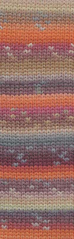 Lang Yarns Wooladdicts Mystery Farbe 2 orange-grey-bordeaux